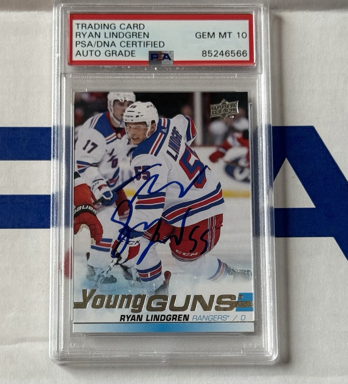 Ryan Lindgren Autograph Signed 2019-20 Young Guns Rookie Card - PSA 10 Auto 1