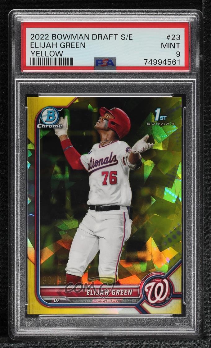2022 Bowman Chrome Draft Sapphire Edition Yellow 96/99 Elijah Green PSA 9 vv7