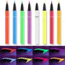 8 Colors Neon Colorful Liquid Eyeliner Makeup Set Kit Glow in the Dark Bright...