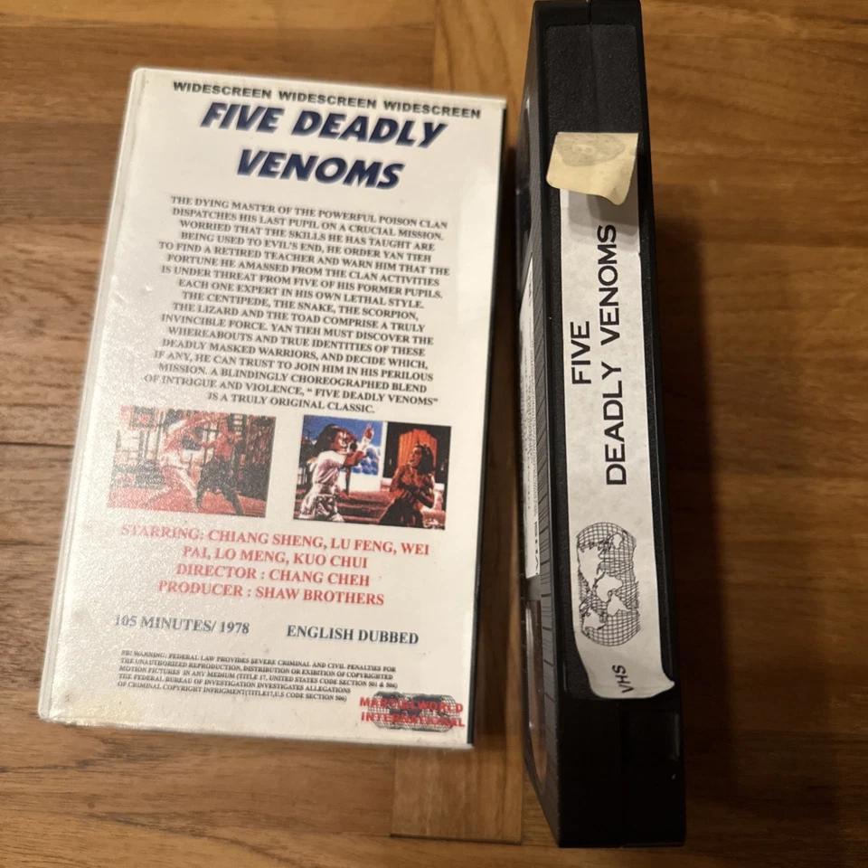 Five Deadly Venoms (VHS) 1978 Chang Cheh Chiang Sheng Kung Fu Cult Classic RARE - Image 2 of 4