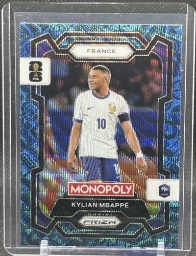 Kylian Mbappe 2026 Panini Prizm Monopoly Blue Wave France