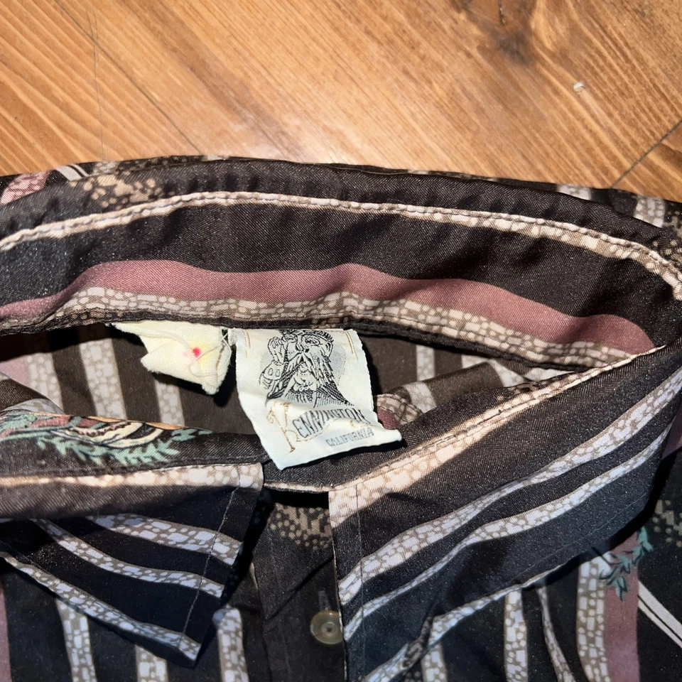 Настоящая винтажная рубашка 70-х на пуговицах с цветочным узором Kensington California размер большой - Изображение 3 из 4