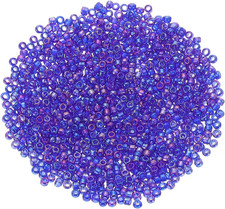 1600Pcs Glass Seed Beads, 2Mm 11/0 Loose Mini Beads with Hole, Bulk Craft Spacer