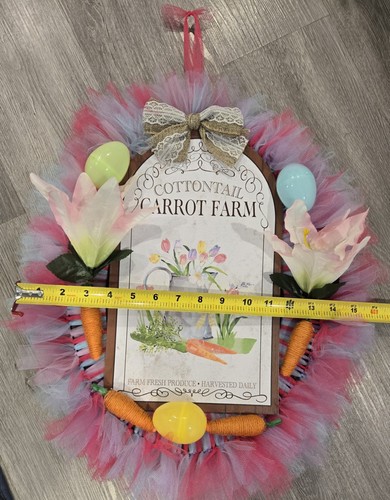 Cottontail Karotte Bauernhof-selbstgemachter Ostern Tüllkranz-Eier, Karotten, Lilie-Frühling - Bild 5 von 5