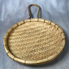 Vintage Hand Crafted Weaving Colander Basket Tray