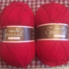 (2 Pack) Lipstick 1246 Stylecraft Yarn Special Dbl Knit 3.5 Oz 322 Yds Acrylic 