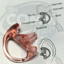 Police Flexible Open Ear Insert Earmold for Acoustic Tube Earpiece Right Medium