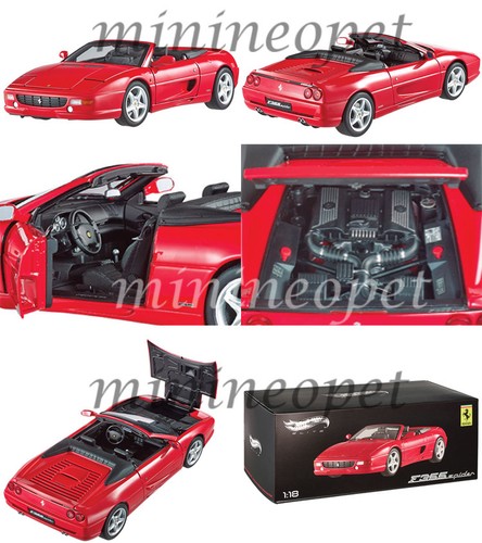 HOT WHEELS ELITE BLY34 FERRARI F355 SPIDER CONVERTIBLE 1/18 DRUCKGUSS MODELL ROT - Bild 2 von 2