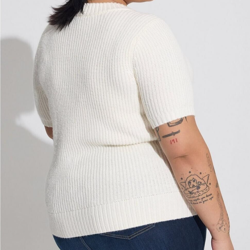 Torrid Chunky Knit Drop Shoulder Pullover Ivory 3 3X 22 24 #E50078