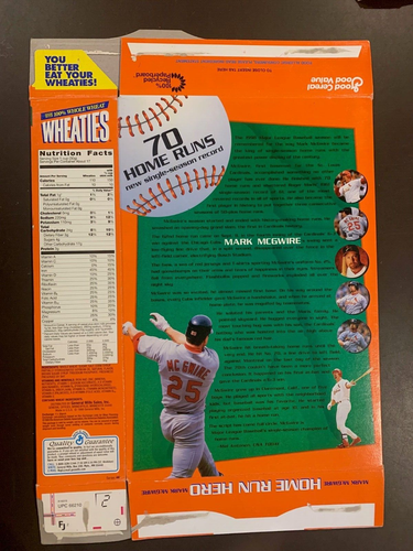Wheaties 1990 World Champions Cincinnati Reds, Griffey Jr, McGwire -flat - Picture 5 of 6