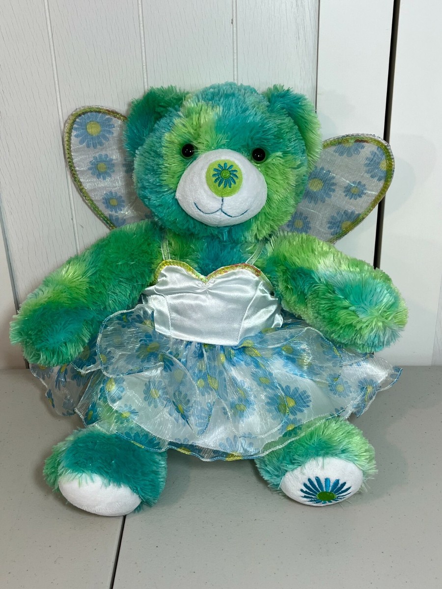 Build a Bear Spring Summer Season Blue Green Daisy Plush w/ Fairy Dress