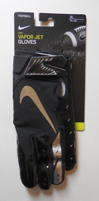 Nike Opening Vapor Jet Football Gloves Men Black/Metallic Silver XL 