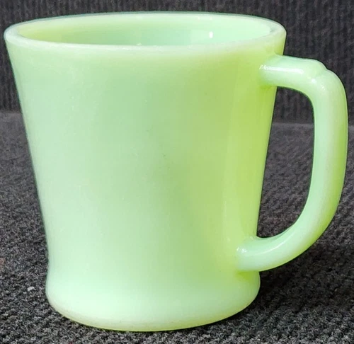 Vintage Anchor Hocking Fire King Water Jadite Coffee Mug Cup D Handle NOS