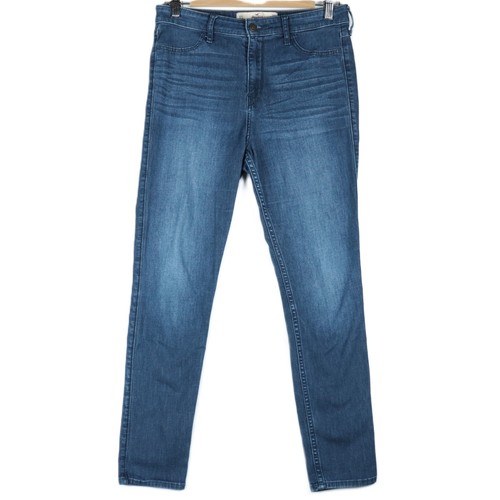 HOLLISTER High-Rise Jean Leggings - Women's 9S 29W x 27L - Blue Denim Whiskering - Picture 2 of 7