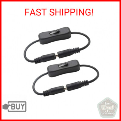 2pcs LED Strip Light Inline On/Off Switch Cable DC Jack (5.5x2.1mm ...