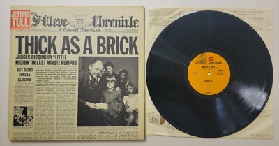 Jethro Tull Thick As A Brick REPRISE LP Gatefold w/ Attached Paper VG+ Vinyl 