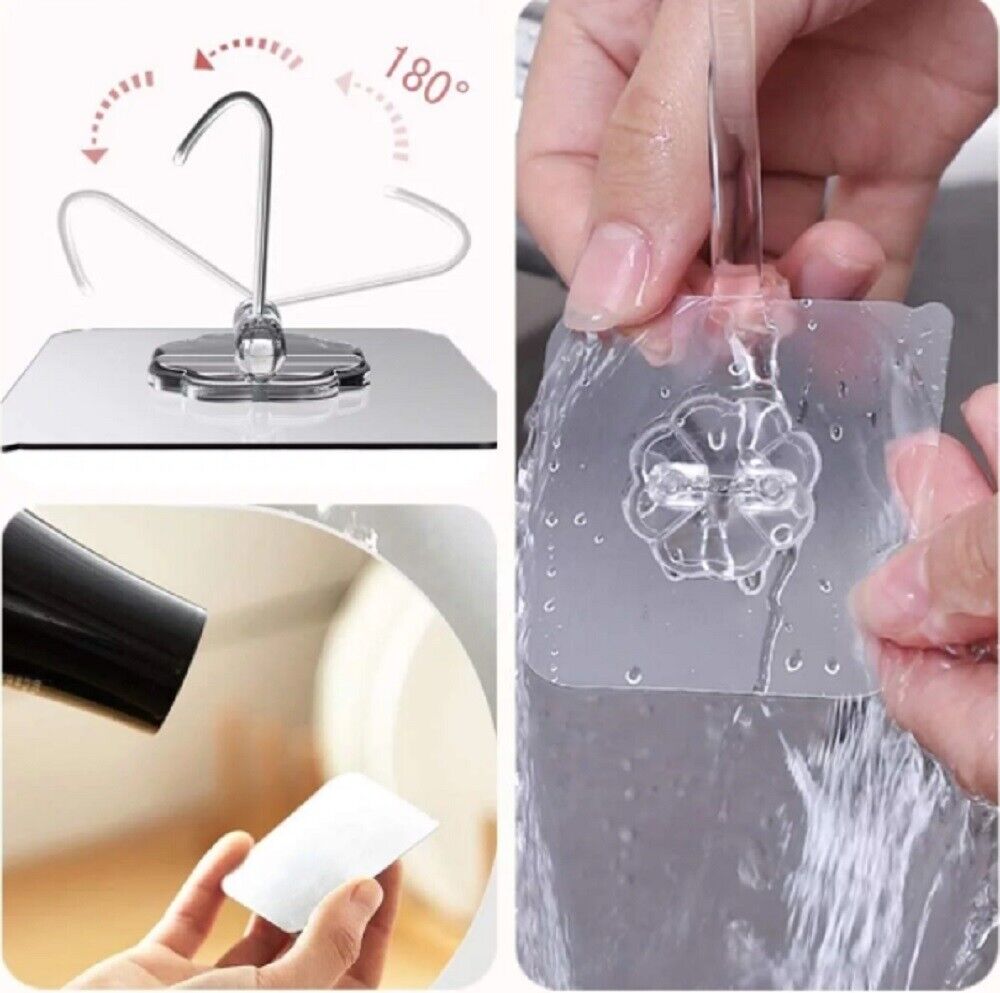 24 Pcs Adhesive Sticky Hooks Heavy Duty Wall Hooks Hangers ...