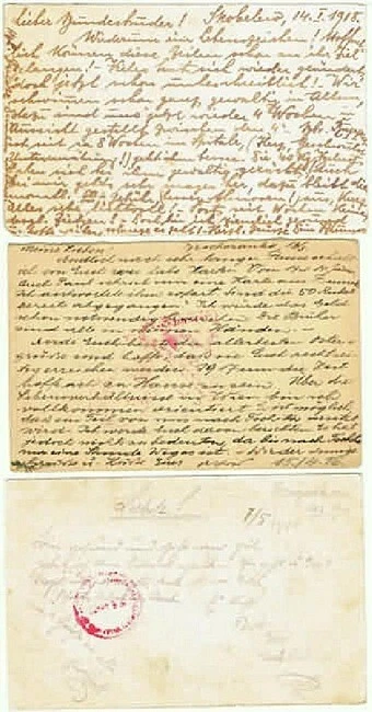 6 POW Postcards from Russian Prison Camps. WWI - Image 3 of 4