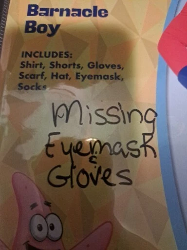 Adulto Bob Esponja Pantalones Cuadrados Disfraz Barnacle Boy TALLA M DEFECTUOSO Foto 3 de 4