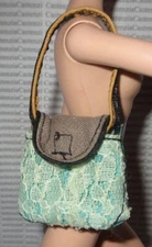 PURSE BARBIE DOLL MY SCENE FASHIONISTA STYLE GREEN LACE FASHION FEVER ACCESSORY