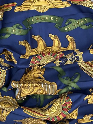 Hermes Silk Scarf Les Parures du Vent Vintage (early 90 s)
