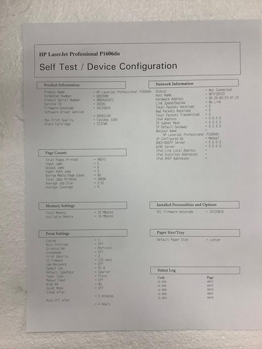 Hp Laserjet P1606dn CE749A Printer 32Mb Page Count 48573 Usb Network Working - Picture 11 of 12
