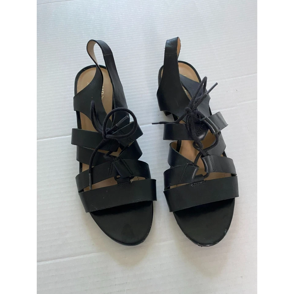 Sandalia Naturalizer Mujer Negra Eslinga Trasera Talla 8.5M Gladiador Boho Gótico Y2K Foto 4 de 4