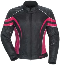 Cortech LRX 2.0 Black and Pink Mesh Motorcycle Jacket Women's Size SM+