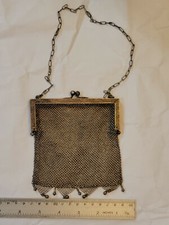 antique art nouveau deco GERMAN SILVER MESH EVENING BAG
