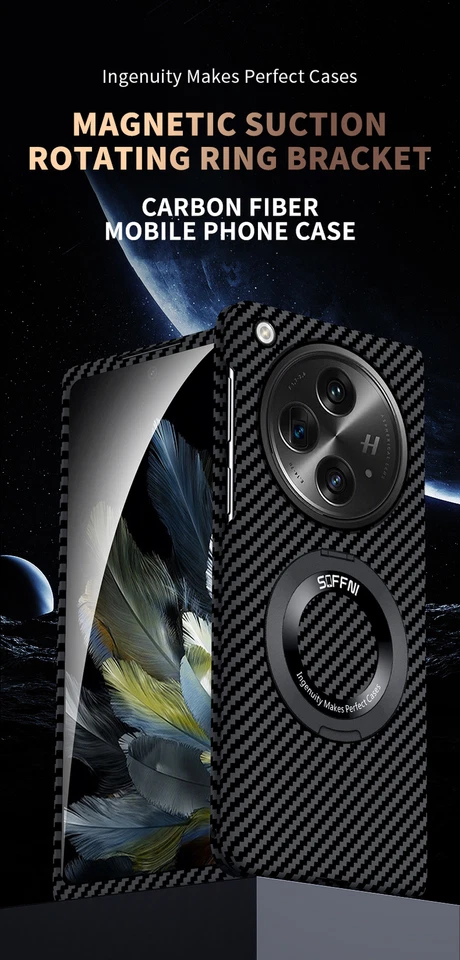 For One Plus Open/OPPO Find N3 Magnetic Magsafe Slim Carbon Fiber PC Case Cover - Image 3 of 4