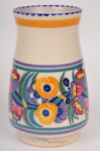 Carter Stabler Adams Poole c1930 Art Deco EE Pattern Vase 15cm Tall - Picture 2 of 13