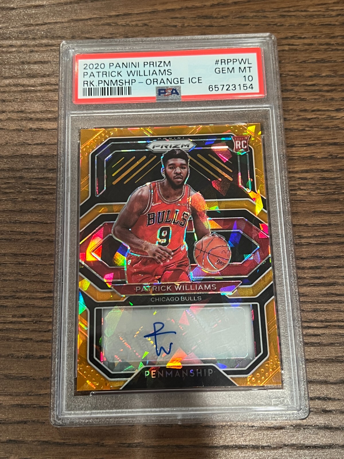 PSA 10 2020-21 Panini Prizm Patrick Williams Orange Ice Rookie Penmanship Auto