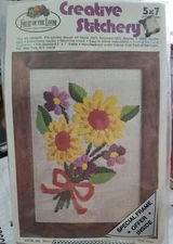 Fruit of the Loom Creative Stitchery Ribbon Bouquet Craft Kit Vintage NEW