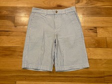 Vineyard Vines Youth Boys 10 Fits 26 x 9 Seersucker Blue  White Striped Shorts