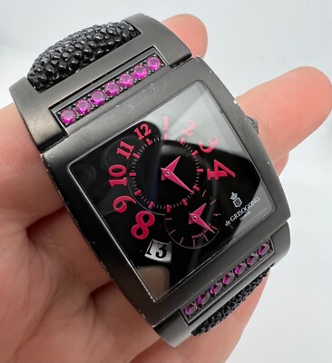 DE GRISOGONO INSTRUMENTO UNO REF DF N726 BLACK PVD RUBY AUTOMATIC WOMAN'S WATCH