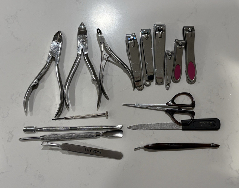 Metal Manual Curved Manicure/Pedicure Kit Clipper Nipper Tweezers LOT