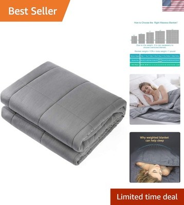 Luxury 60''x80'' Queen Weighted Blanket 15lbs - Soft Microfiber for Peaceful Sleep