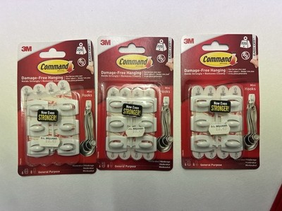 3 x 3M Command Mini Haken 225g beschädigungsfrei aufhängen weiß neu versiegelt