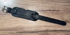 18mm black leather WW1 WW2 military army pilot trench watch bund strap cuff band