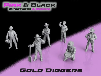 6 x Wild West Gold Digger Miniatures -Made to order- !CHECK DELIVERY TIMES!