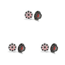 Kicker KM65 6.5" LED Marine Speakers RGB 6 Pack Waterproof Coaxial Boat Speak...