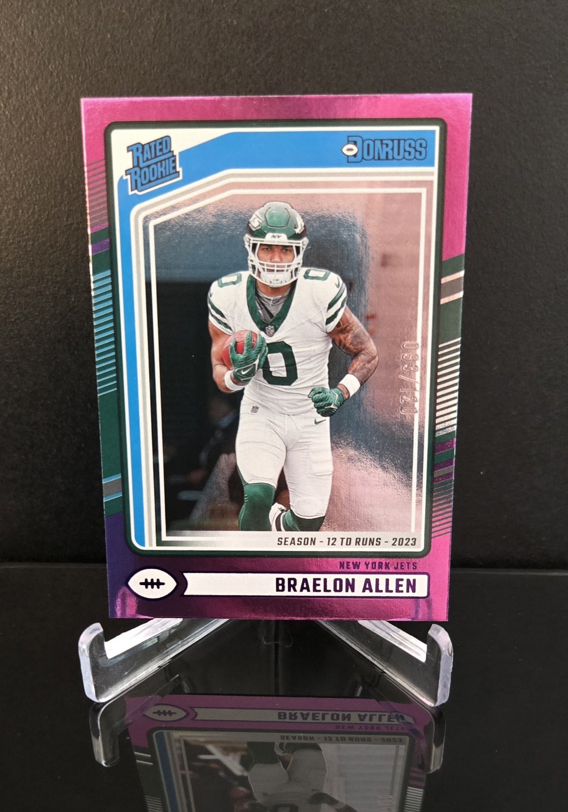 #'ed/120 🔥 BRAELON ALLEN RC 2024 Donruss Rated Rookie Purple Stat Line No. 306