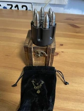  Evofly Whiskey Bullets Stainless Drink Chillers In Wooden Box Set Of 6