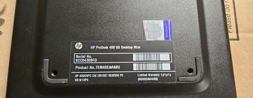 HP ProDesk 400 G5 Mini i3-9100T 3.10GHz 8GB RAM 256GB NVMe Win 11 Pro - Picture 3 of 3