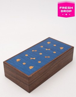 RRP€810 LINLEY Wooden Cufflink Box Polka Dot & Bows Pattern HANDCRAFTED