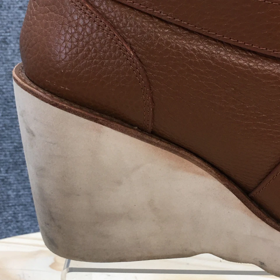Botas Coach para mujer 8B Kenna piel de oveja marrón cómodas informales punta redonda tacones de cuña Foto 3 de 4