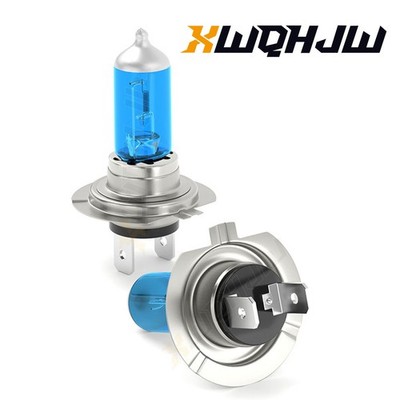 Halogen H7 55W 5000K White Two Bulbs Head Light Low Beam Replacement Plug Play