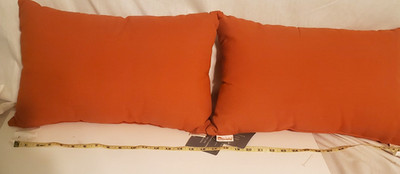 Sunbrella Rust Rectangle Pillows Canvas Indoor/Outdoor USA Made x2 NWT
