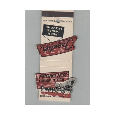 Contour Matchbook Cover Frontier Liquor Store #2 Sheridan WY
