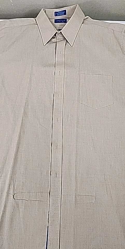 Camisa ligera Towncraft para hombre manga corta abotonada talla 18 tostada Foto 3 de 4